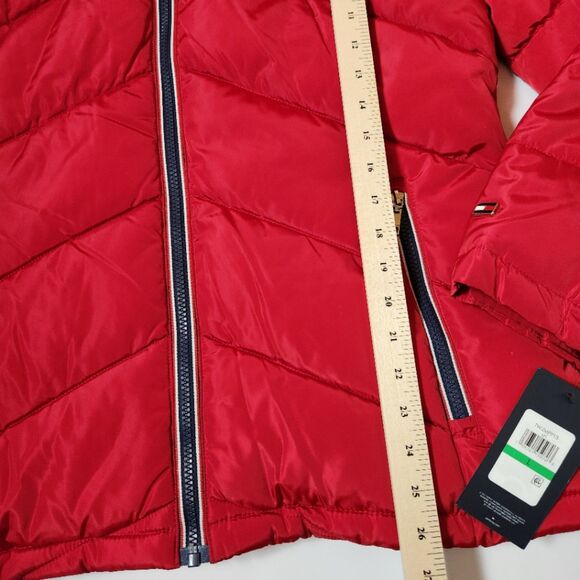 Tommy Hilfiger Hooded Puffer Jacket – Women’s Large – Crimson – Unworn - Picture 5 of 9